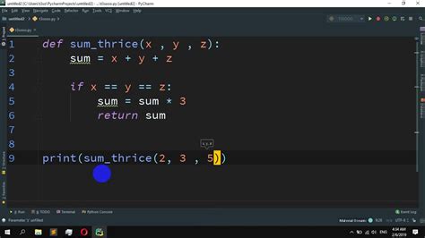 Calculate Sum Of Three Numbers If The Values Are Equal Then Return Thrice Of Their Sum In Python