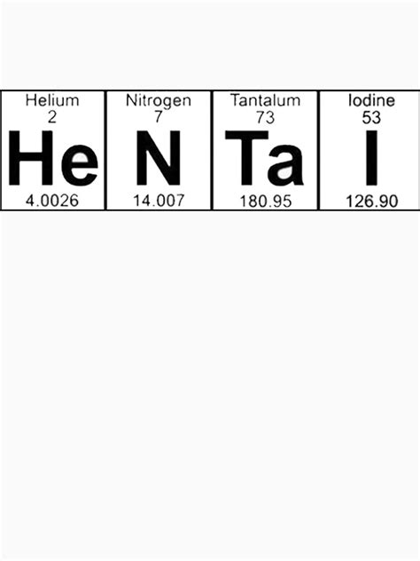 Hentai Periodic Table T Shirt For Sale By BigDaddyx Redbubble