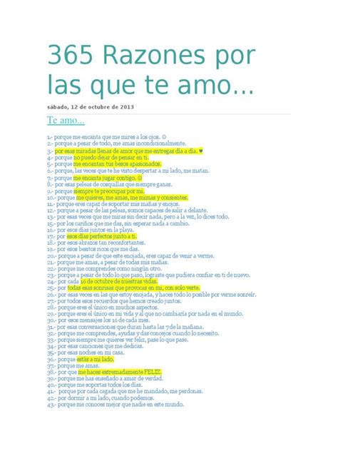 Razones Por Las Que Te Amo Pdf Razones Por Las Que Te Amo