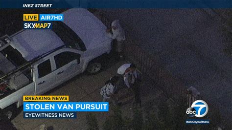 Orange County Police Chase Suspect Steals Van Rams Into Police Cruiser