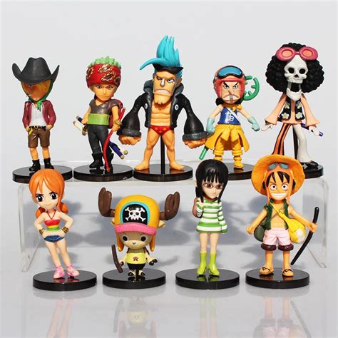 9Pcs Set Mini Anime One Piece Luffy PVC Action Figure Toys Roronoa Zoro