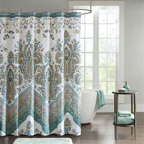 Teal Boho Shower Curtain At Thaddeus Barrow Blog