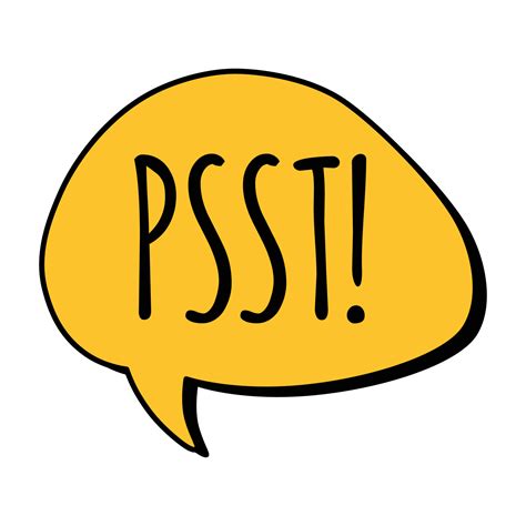 Psst Word Comic Speech Bubble Text Sound Effects 8144146 Vector Art