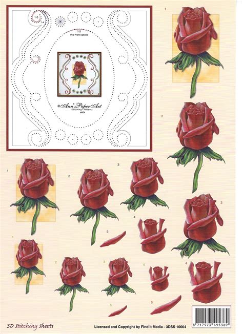 Ann S Paper Art Knip Borduurvel 3DSS10004 Bloemen Dutchfoodexpress