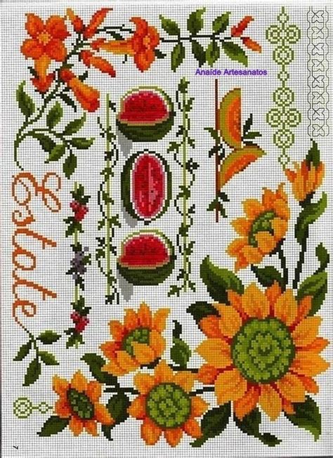 Pin On Punto De Cruz Camino De Mesa Cross Stitch Flowers Floral