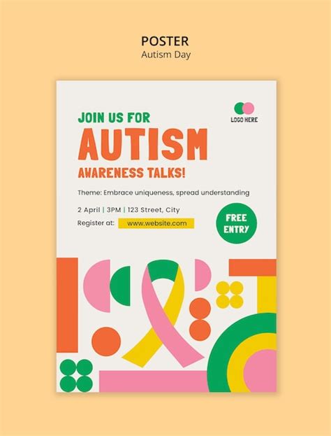 Free Psd Autism Day Template Design