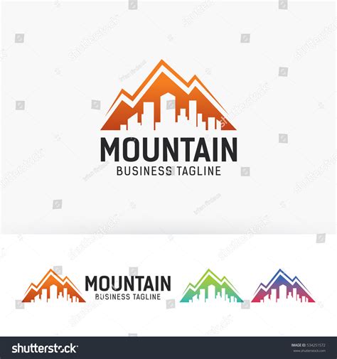 Mountain City Logo Design Architecture Construction Vetor Stock Livre