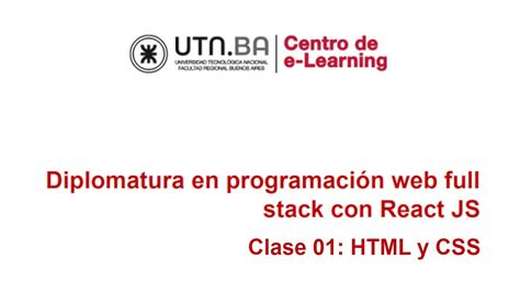 Clase Html Y Css Diplomatura En Programaci N Web