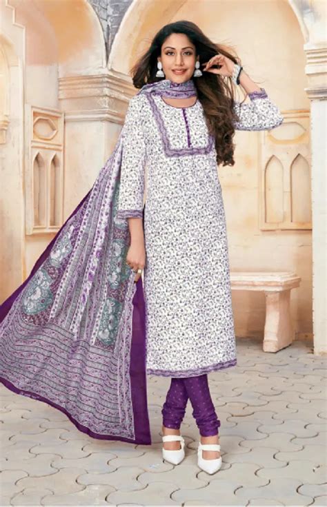 Cotton Stitched White Churidar Suit Machine Wash At Rs 400 Piece In Ambala