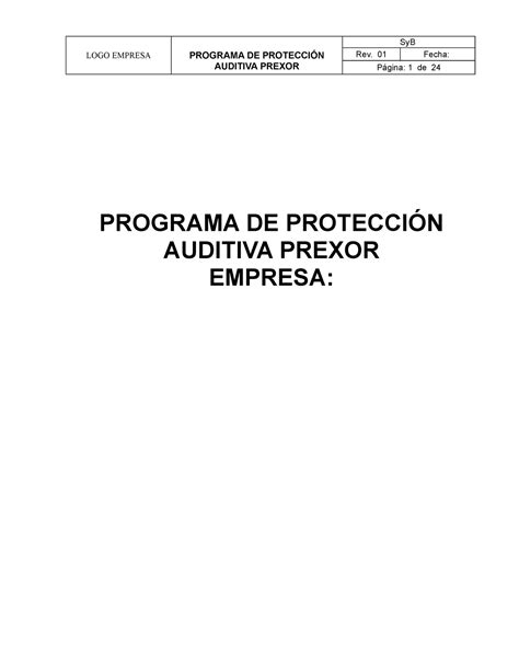 Programa De Proteccion Auditiva Prexor Logo Empresa Programa De