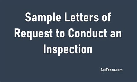 Sample Letters Of Request To Conduct Inspection Apt Tones