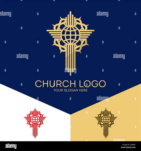 Logo de l église Symboles chrétiens La croix de Jésus globe et une