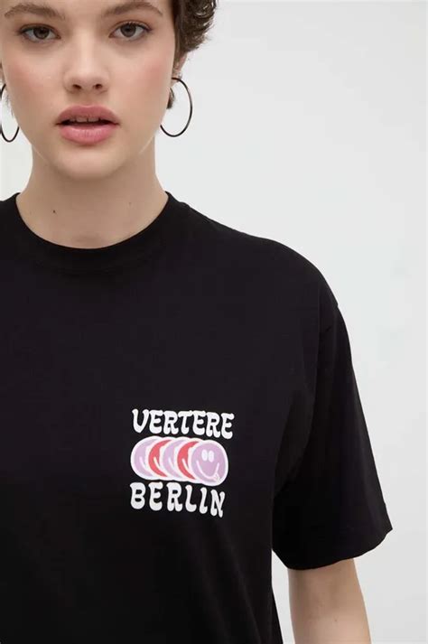 Vertere Berlin T Shirt Bawełniany Kolor Czarny Z Nadrukiem Ver T225