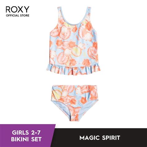 Roxy Girls Magic Spirit Tankini Bikini Set Cerulean Shopee Malaysia