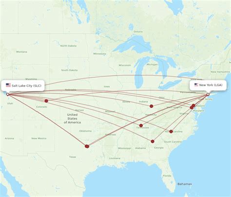 All Flight Routes From Salt Lake City To New York Slc To Lga Flight