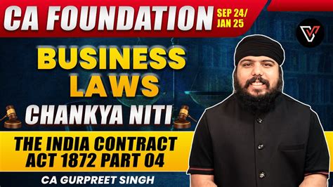 The India Contract Act Part Ca Foundation Business Laws One