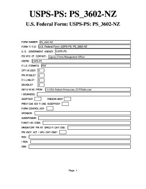 Fillable Online USPS PS BPS3602b BNZb US Federal Forms Fax Email