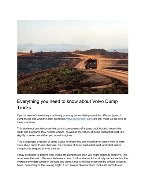 Ppt Everything You Need To Know About Volvo Dump Trucks Powerpoint