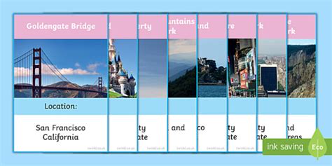 Human And Physical Geographical Features Of The Usa Sorting Cards