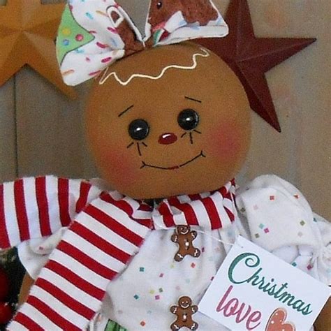 Pdf E Sewing Pattern Raggedy Gingerbread Girl Doll Christmas Etsy