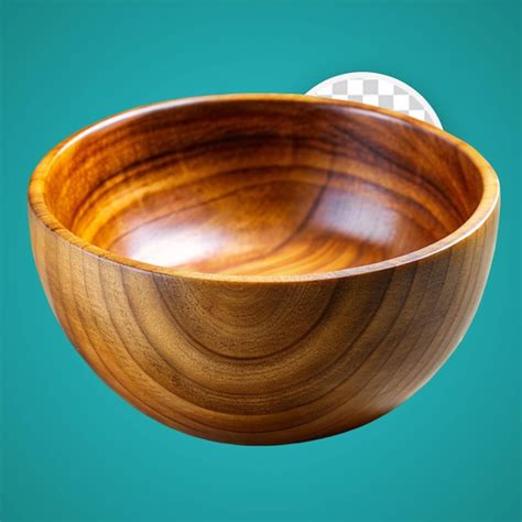 Premium Psd Empty Wooden Bowl Isolated On A Transparent Background