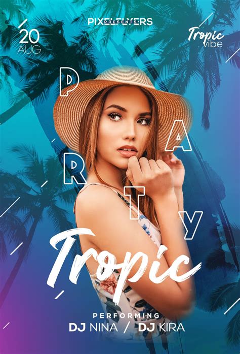 Tropic Party Free Psd Flyer Template Psd Flyer Templates Free Psd