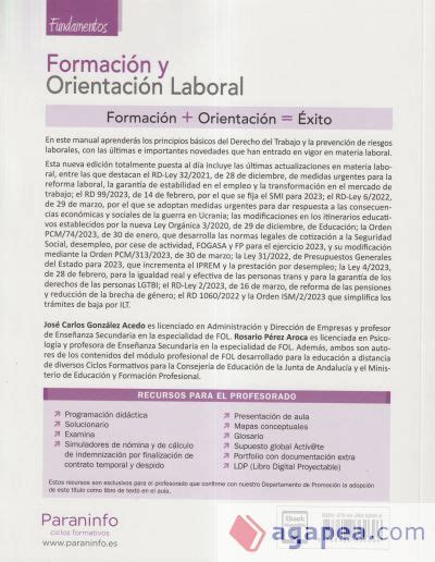 Formacion Y Orientacion Laboral Fundamentos Edicion Jose