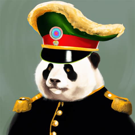 Pintura De Napole N Panda Con Un Sombrero De General Creative Fabrica