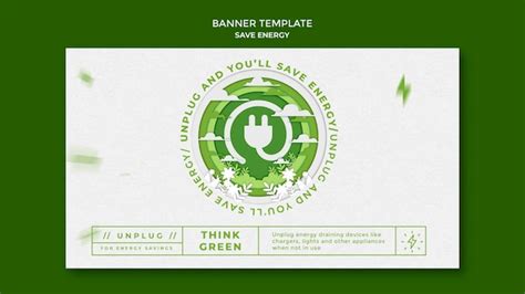 Free Psd Save Energy Horizontal Banner Template