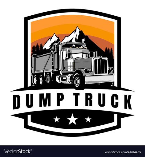 Dump Truck Logo Design Icon Royalty Free Vector Image