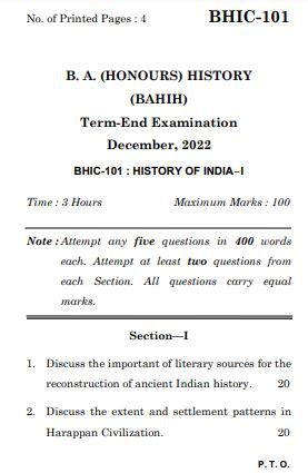 Ignou Bhic Previous Years Solved Question Paper