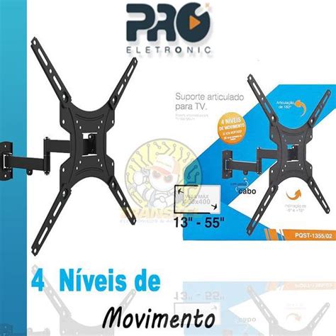 Suporte Articulado Proeletronic 4 Níveis Pqst 1355 02 para Tv De 13 a