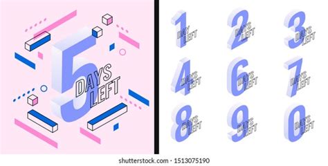 Number Days Left Countdown Vector Illustration Stock Vector Royalty