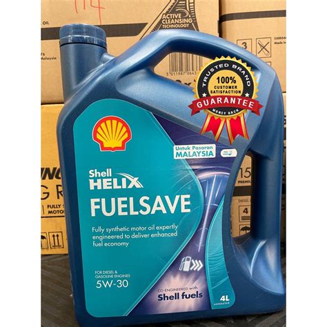 Shell Helix Fuelsave 5W 30 Fully Synthetic Engine Oil 4L Shopee