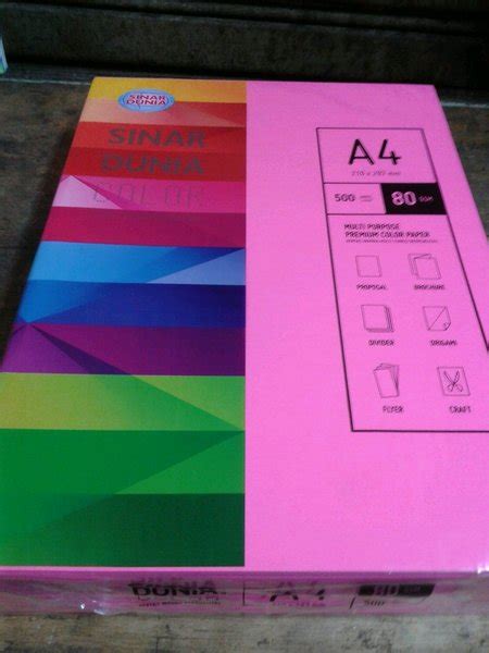 Jual Sinar Dunia Kertas Warna A4 80 Gsm It 350 Cyber Redd Di Lapak