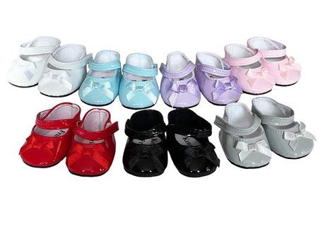 18 Inch Doll Shoes 7 Pairs Of Mary Jane Shoes Fits 18 Inch Fashion