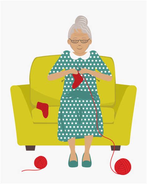 Cartoon Of A Knitting Old Woman Illustrations Royalty Free Vector Graphics And Clip Art Istock