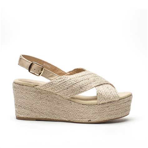 Comprar Sandalias Cu A Esparto Beige Natural Cu As Mujer Top