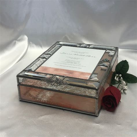 Wedding Invitation Keepsake T Box In Stained Glass For A Etsy