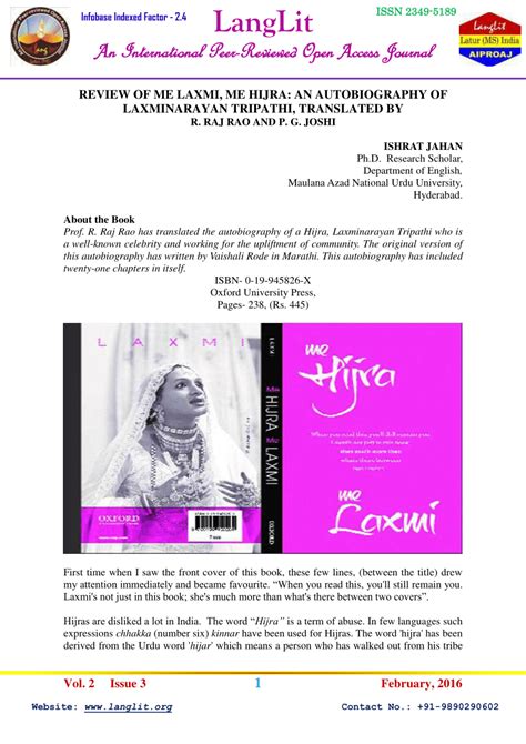 PDF Me Laxmi Me Hijra An Autobiography Of Laxminarayan Tripathi