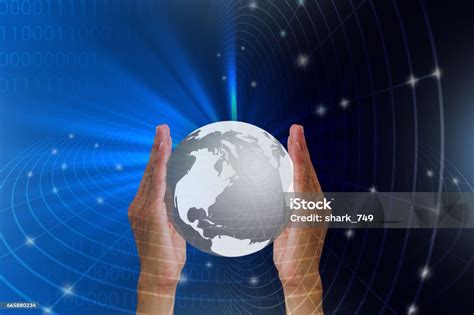 Hands Holding Globe With Worldwide Connection Stock Photo Download