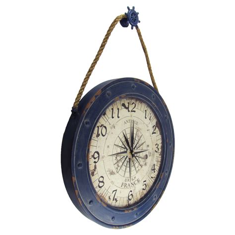 Large 23 Nautical Rose Compass Wall Clock Treasuregurus