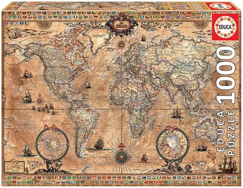 Educa Genuine Puzzles Mappa Antica Del Mondo Puzzle Per Adulti