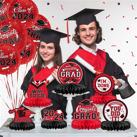 9pcs Graduation Party Decorations Class Of 2024 Congrats