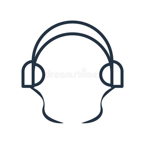 Vector Del Icono De Los Auriculares Aislado En El Fondo Blanco