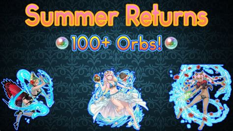 100 Orbs They Re Beautiful Summer Returns Banner Fire Emblem Heroes Youtube