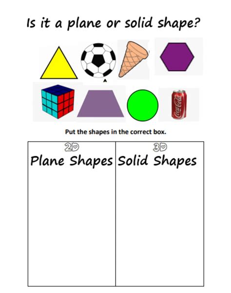 Plane And Solid Shapes Worksheet