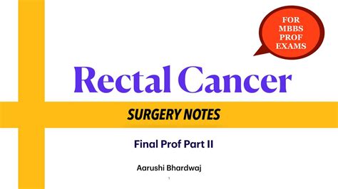 Rectal Cancer Surgery Notes Mbbs Th Prof Theory Exams Youtube