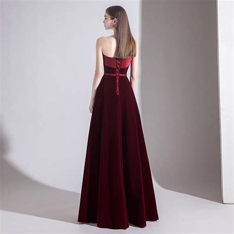 Burgundy Velvet Long Prom Dress Formal Dress On Storenvy