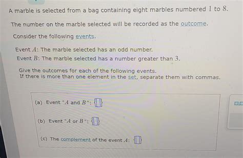 Solved Marble Is Selected From A Bag Containing Eight Chegg